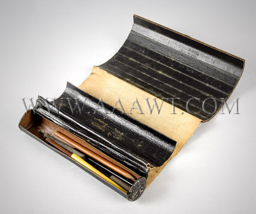 A scarce...Civil War Period
Collapsible and Portable
Soldier's Writing Kit
Stamped-PATD DEC. 24 1861, entire view